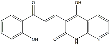 1,8-Naphthyridin-2(1H)-one,4-hydroxy-3-[3-(2-hydroxyphenyl)-3-oxo-1-propenyl]-(9CI) Structure