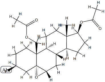 5,6α-Epoxy-3β-fluoro-5α-androstane-17β,19-diol diacetate Structure