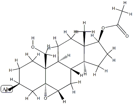 5,6α-Epoxy-3β-fluoro-5α-androstane-17β,19-diol 17-acetate 구조식 이미지