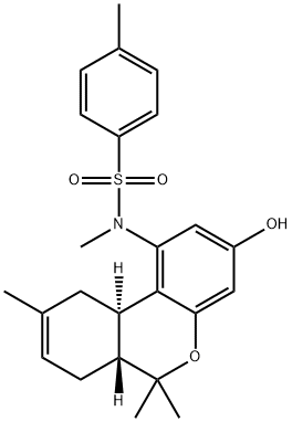 4,N-Dimethyl-N-[(6aR,10aα)-6aβ,7,10,10a-tetrahydro-3-hydroxy-6,6,9-trimethyl-6H-dibenzo[b,d]pyran-1-yl]benzenesulfonamide 구조식 이미지