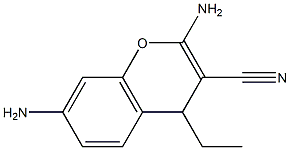 4H-1-Benzopyran-3-carbonitrile,2,7-diamino-4-ethyl-(9CI) 구조식 이미지