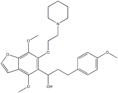 4,7-Dimethoxy-α-[2-(4-methoxyphenyl)ethyl]-6-[2-(1-piperidinyl)ethoxy]-5-benzofuranmethanol Structure