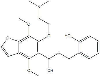 4,7-Dimethoxy-6-[2-(dimethylamino)ethoxy]-α-[2-(2-hydroxyphenyl)ethyl]-5-benzofuranmethanol Structure