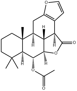 (3bS)-6α-Acetoxy-7,7,10aβ-trimethyl-3bα,5aα,6,6aα,7,8,9,10,10a,10bα,10cβ,11-dodecahydro-4H-phenanthro[3,2-b:10,1-b'c']difuran-4-one Structure
