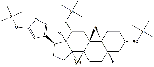 21,23-Epoxy-3β,12β,23-tris[(trimethylsilyl)oxy]-24-nor-5β-chola-20,22-dien-14β-ol Structure