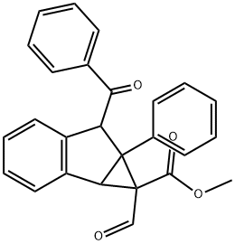 6-Benzoyl-1-formyl-1,1a,6,6a-tetrahydro-6a-phenylcycloprop[a]indene-1-carboxylic acid methyl ester Structure