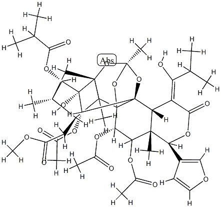 (15Z)-11α,12α-Diacetoxy-15-(1-hydroxy-2-methylpropylidene)phragmalin 30-acetate 3-(2-methylpropanoate) Structure