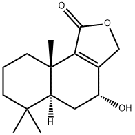 (4R)-4,5,5aα,6,7,8,9,9a-Octahydro-4α-hydroxy-6,6,9aβ-trimethylnaphtho[1,2-c]furan-1(3H)-one Structure