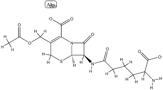 [6R-[6alpha,7beta(RXXX)]]-3-(acetoxymethyl)-7-[(5-amino-5-carboxypentanoyl)amino]-8-oxo-5-thia-1-azabicyclo[4.2.0]oct-2-ene-2-carboxylic acid, zinc salt 구조식 이미지