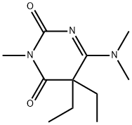 2,4(3H,5H)-Pyrimidinedione,6-(dimethylamino)-5,5-diethyl-3-methyl-(9CI) Structure
