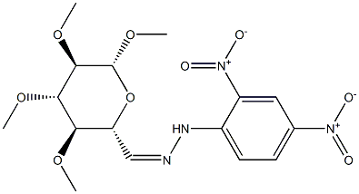 Methyl 6-[2-(2,4-dinitrophenyl)hydrazono]-2-O,3-O,4-O-trimethyl-6-deoxy-β-D-glucopyranoside 구조식 이미지