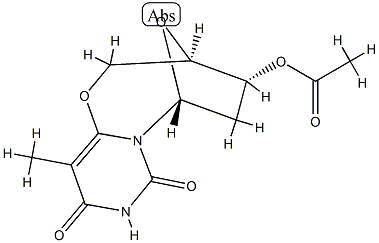 (3R)-4α-(Acetyloxy)-3,4,5,6-tetrahydro-11-methyl-3β,6β-epoxy-2H,8H-pyrimido[6,1-b][1,3]oxazocine-8,10(9H)-dione 구조식 이미지