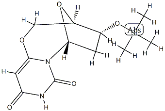 (3R)-3,4,5,6-Tetrahydro-4α-(trimethylsiloxy)-3β,6β-epoxy-2H,8H-pyrimido[6,1-b][1,3]oxazocine-8,10(9H)-dione Structure