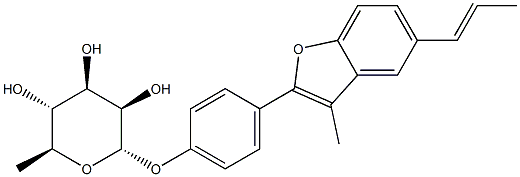 [4-[3-Methyl-5-[(E)-1-propenyl]benzofuran-2-yl]phenyl]6-deoxy-α-L-mannopyranoside Structure