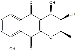 3,4,5,10-Tetrahydro-3β,4β,6-trihydroxy-2β-methyl-2H-naphtho[2,3-b]pyran-5,10-dione 구조식 이미지