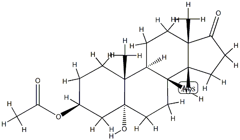 3β-(아세틸옥시)-5,14β-디히드록시-5α-안드로스탄-17-온 구조식 이미지