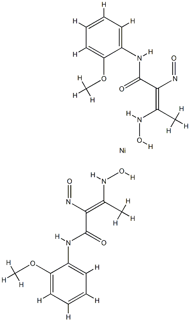 bis[2,3-bis(hydroxyimino)-N-(2-methoxyphenyl)butyramidato]nickel Structure