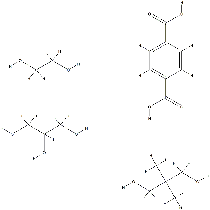 1,4-벤젠디카르복실산,2,2-디메틸-1,3-프로판디올,1,2-에탄디올및1,2,3-프로판트리올중합체 구조식 이미지