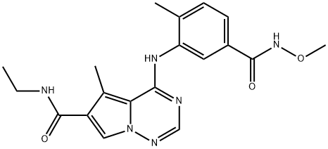 Pyrrolo[2,1-f][1,2,4]triazine-6-carboxaMide, N-ethyl-4-[[5-[(MethoxyaMino)carbonyl]-2-Methylphenyl]aMino]-5-Methyl- 구조식 이미지