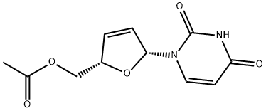 Uridine, 2',3'-didehydro-2',3'-dideoxy-, 5'-acetate 구조식 이미지