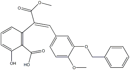 3'-(Benzyloxy)-3-hydroxy-4'-methoxy-α,2-stilbenedicarboxylic acid α-methyl ester Structure