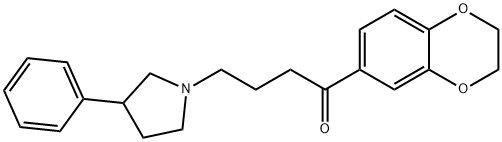 1-(2,3-dihydrobenzo[b][1,4]dioxin-6-yl)-4-(3-phenylpyrrolidin-1-yl)butan-1-one 구조식 이미지