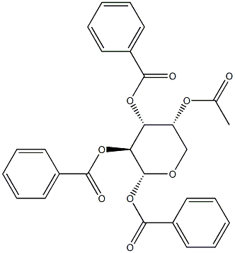 1-O,2-O,3-O-Tribenzoyl-4-O-acetyl-α-D-arabinopyranose Structure