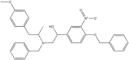 α-[[[2-(4-Methoxyphenyl)-1-Methylethyl](phenylMethyl)aMino]Methyl]-3-nitro-4-(phenylMethoxy)benzeneMethanol Structure