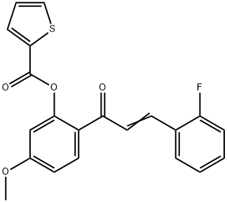 2-[3-(2-fluorophenyl)acryloyl]-5-methoxyphenyl 2-thiophenecarboxylate 구조식 이미지