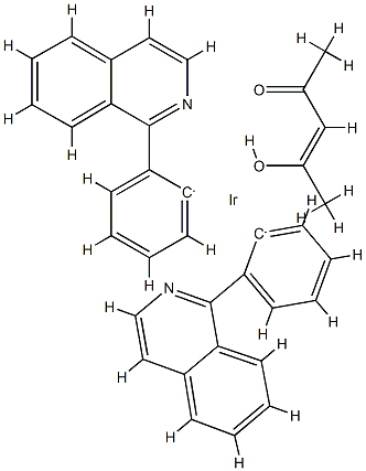 Bis(1-phenyl-isoquinoline)(Acetylacetonato)iridium(III) Structure