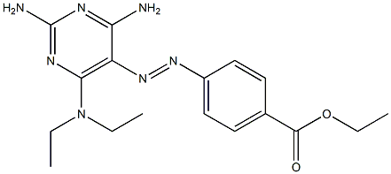 에틸=p-[[2,4-디아미노-6-(디에틸아미노)피리미딘-5-일]아조]벤조에이트 구조식 이미지