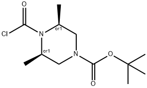 (3R,5S)-rel-4-(Chlorocarbonyl)-3,5-dimethyl-1-piperazinecarboxylic acid tert-butyl ester Structure