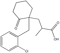 1-(o-클로로벤질)-α-메틸-2-옥소시클로헥산프로피온산 구조식 이미지