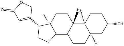 3β-Hydroxy-5β-carda-8(14),20(22)-dienolide Structure