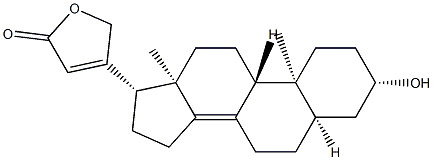 3β-Hydroxy-5β-carda-8(14),20(22)-dienolide 구조식 이미지