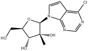 4-Chloro-7-(2-C-methyl-beta-D-ribofuranosyl)-7H-Pyrrolo[2,3-d]pyrimidine 구조식 이미지