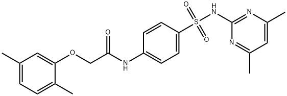 2-(2,5-dimethylphenoxy)-N-(4-{[(4,6-dimethyl-2-pyrimidinyl)amino]sulfonyl}phenyl)acetamide 구조식 이미지