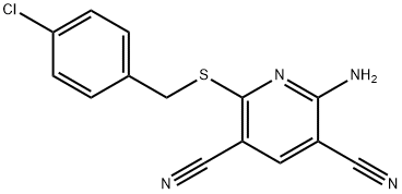 2-amino-6-[(4-chlorobenzyl)sulfanyl]-3,5-pyridinedicarbonitrile 구조식 이미지