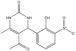 2(1H)-Pyrimidinone,5-acetyl-3,4-dihydro-4-(2-hydroxy-3-nitrophenyl)-6-methyl-(9CI) Structure