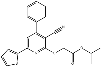 1-methylethyl [(3-cyano-4-phenyl-6-thien-2-ylpyridin-2-yl)sulfanyl]acetate 구조식 이미지