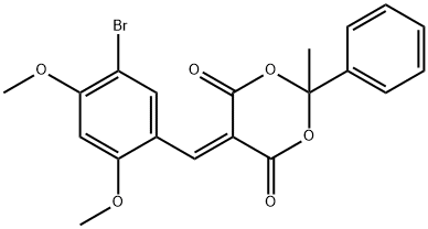 5-(5-bromo-2,4-dimethoxybenzylidene)-2-methyl-2-phenyl-1,3-dioxane-4,6-dione 구조식 이미지