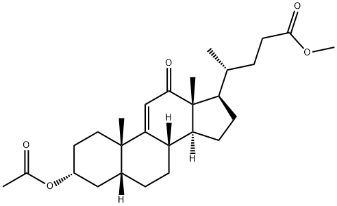 3α-아세틸옥시-12-옥소-5β-콜-9(11)-엔-24-오산메틸에스테르 구조식 이미지