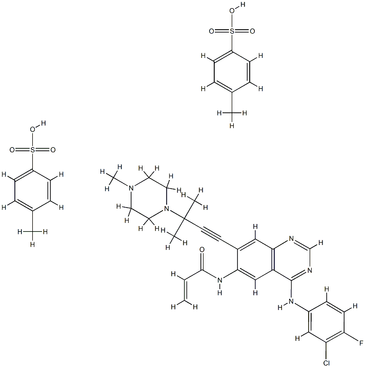 2-PropenaMide, N-[4-[(3-chloro-4-fluorophenyl)aMino]-7-[3-Methyl-3-(4-Methyl-1-piperazinyl)-1-butyn-1-yl]-6-quinazolinyl]-, 4-Methylbenzenesulfonate (1:2) Structure