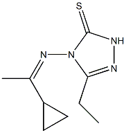 3H-1,2,4-Triazole-3-thione,4-[(1-cyclopropylethylidene)amino]-5-ethyl-2,4-dihydro-(9CI) 구조식 이미지