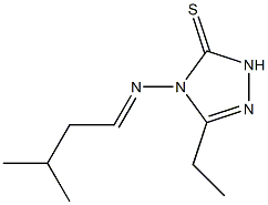 3H-1,2,4-Triazole-3-thione,5-ethyl-2,4-dihydro-4-[(3-methylbutylidene)amino]-(9CI) 구조식 이미지