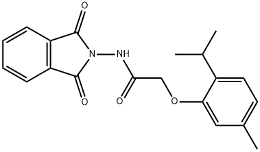 N-(1,3-dioxo-1,3-dihydro-2H-isoindol-2-yl)-2-(2-isopropyl-5-methylphenoxy)acetamide 구조식 이미지