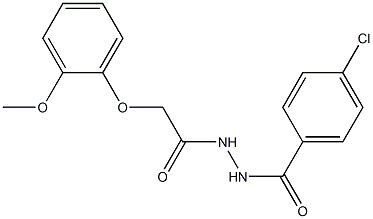 4-chloro-N'-[2-(2-methoxyphenoxy)acetyl]benzohydrazide Structure