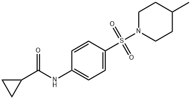 N-{4-[(4-methyl-1-piperidinyl)sulfonyl]phenyl}cyclopropanecarboxamide 구조식 이미지