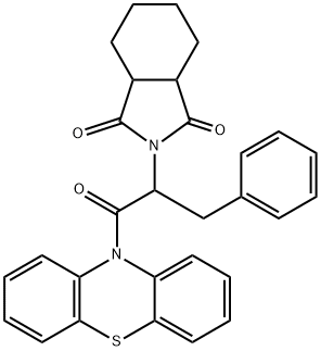 2-[1-benzyl-2-oxo-2-(10H-phenothiazin-10-yl)ethyl]hexahydro-1H-isoindole-1,3(2H)-dione 구조식 이미지