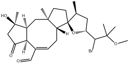 (18R)-19-Bromo-14,18-epoxy-3-hydroxy-20-methoxy-5-oxoophiobol-7-en-25-al Structure